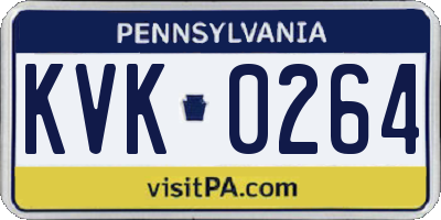 PA license plate KVK0264