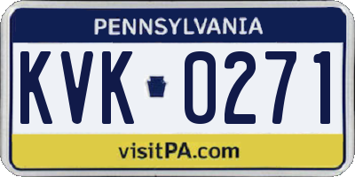PA license plate KVK0271