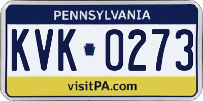 PA license plate KVK0273