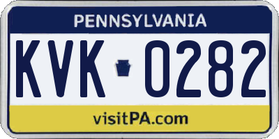 PA license plate KVK0282