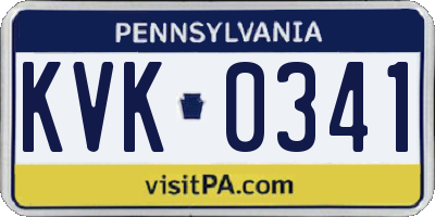PA license plate KVK0341