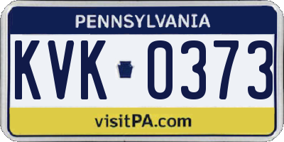PA license plate KVK0373