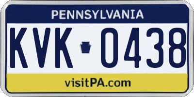 PA license plate KVK0438