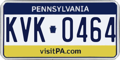 PA license plate KVK0464