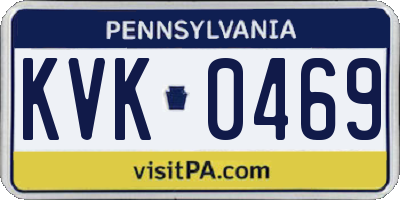 PA license plate KVK0469