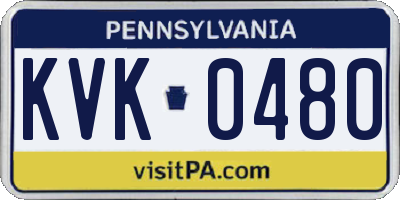PA license plate KVK0480