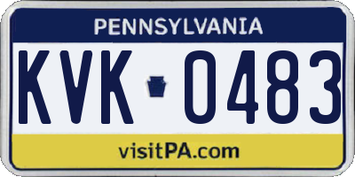 PA license plate KVK0483