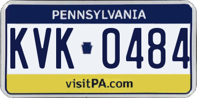 PA license plate KVK0484
