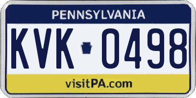 PA license plate KVK0498