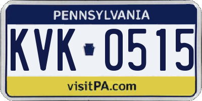 PA license plate KVK0515