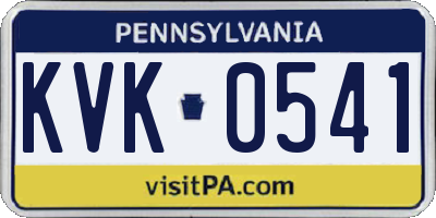PA license plate KVK0541