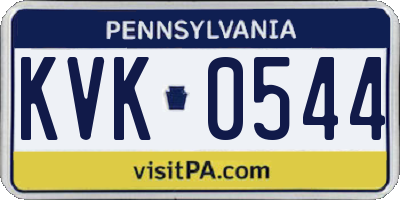 PA license plate KVK0544