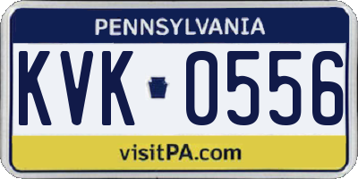 PA license plate KVK0556