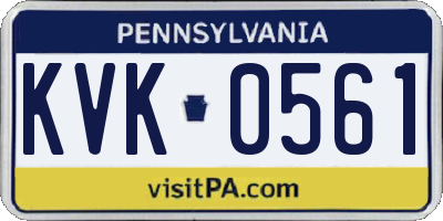 PA license plate KVK0561