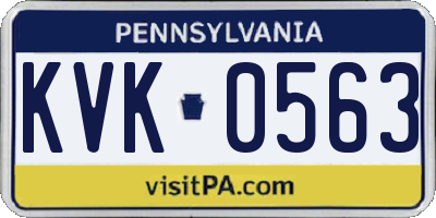 PA license plate KVK0563