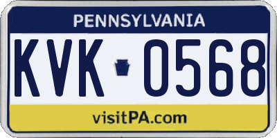 PA license plate KVK0568