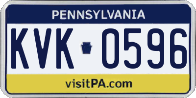 PA license plate KVK0596