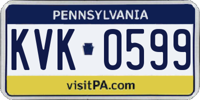 PA license plate KVK0599