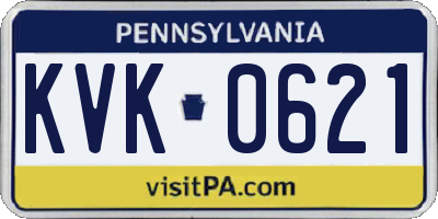 PA license plate KVK0621