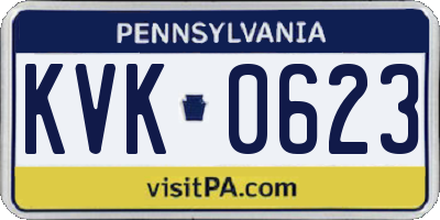 PA license plate KVK0623