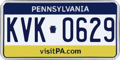 PA license plate KVK0629