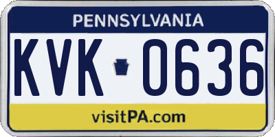 PA license plate KVK0636