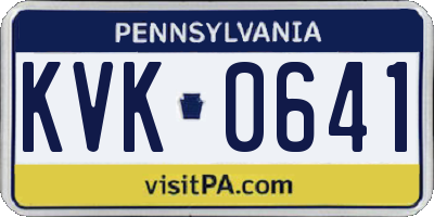 PA license plate KVK0641