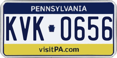 PA license plate KVK0656