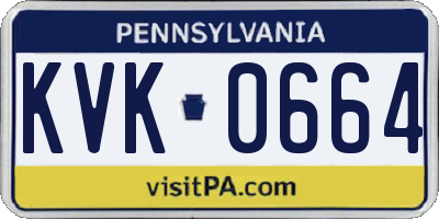 PA license plate KVK0664