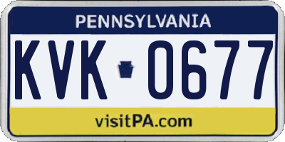 PA license plate KVK0677