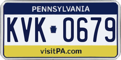 PA license plate KVK0679