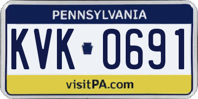 PA license plate KVK0691