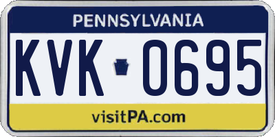 PA license plate KVK0695