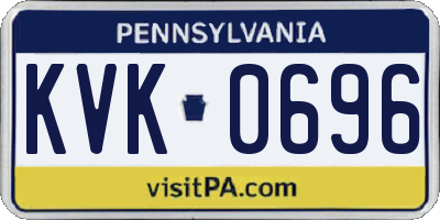 PA license plate KVK0696