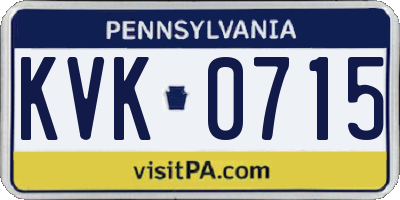 PA license plate KVK0715