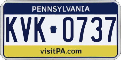 PA license plate KVK0737