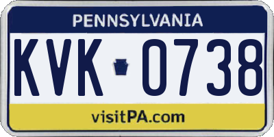 PA license plate KVK0738