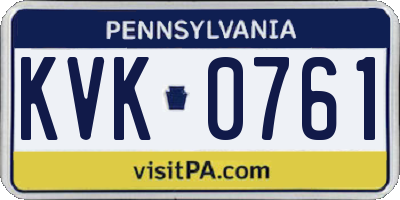 PA license plate KVK0761