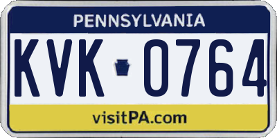 PA license plate KVK0764