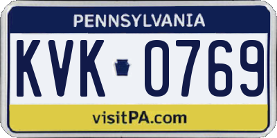 PA license plate KVK0769