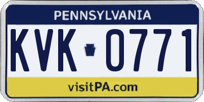PA license plate KVK0771