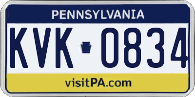 PA license plate KVK0834