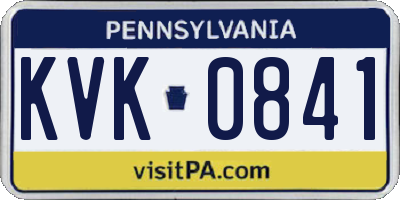 PA license plate KVK0841
