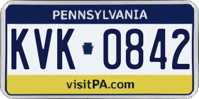 PA license plate KVK0842