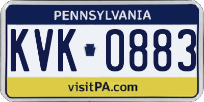 PA license plate KVK0883