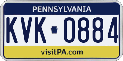 PA license plate KVK0884