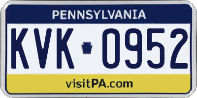 PA license plate KVK0952
