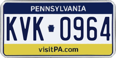PA license plate KVK0964