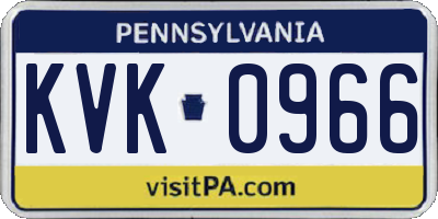PA license plate KVK0966