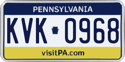 PA license plate KVK0968